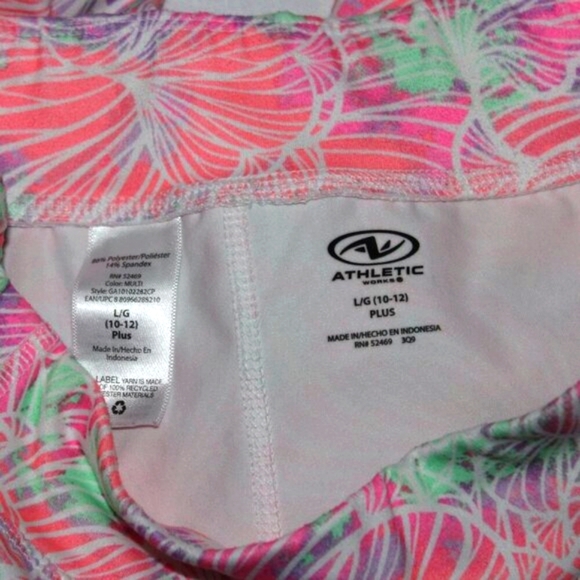 Athletic Works Girls' Plus Size Leggings L (10/12) – Floral Print, Stretch Activ - Picture 5 of 5